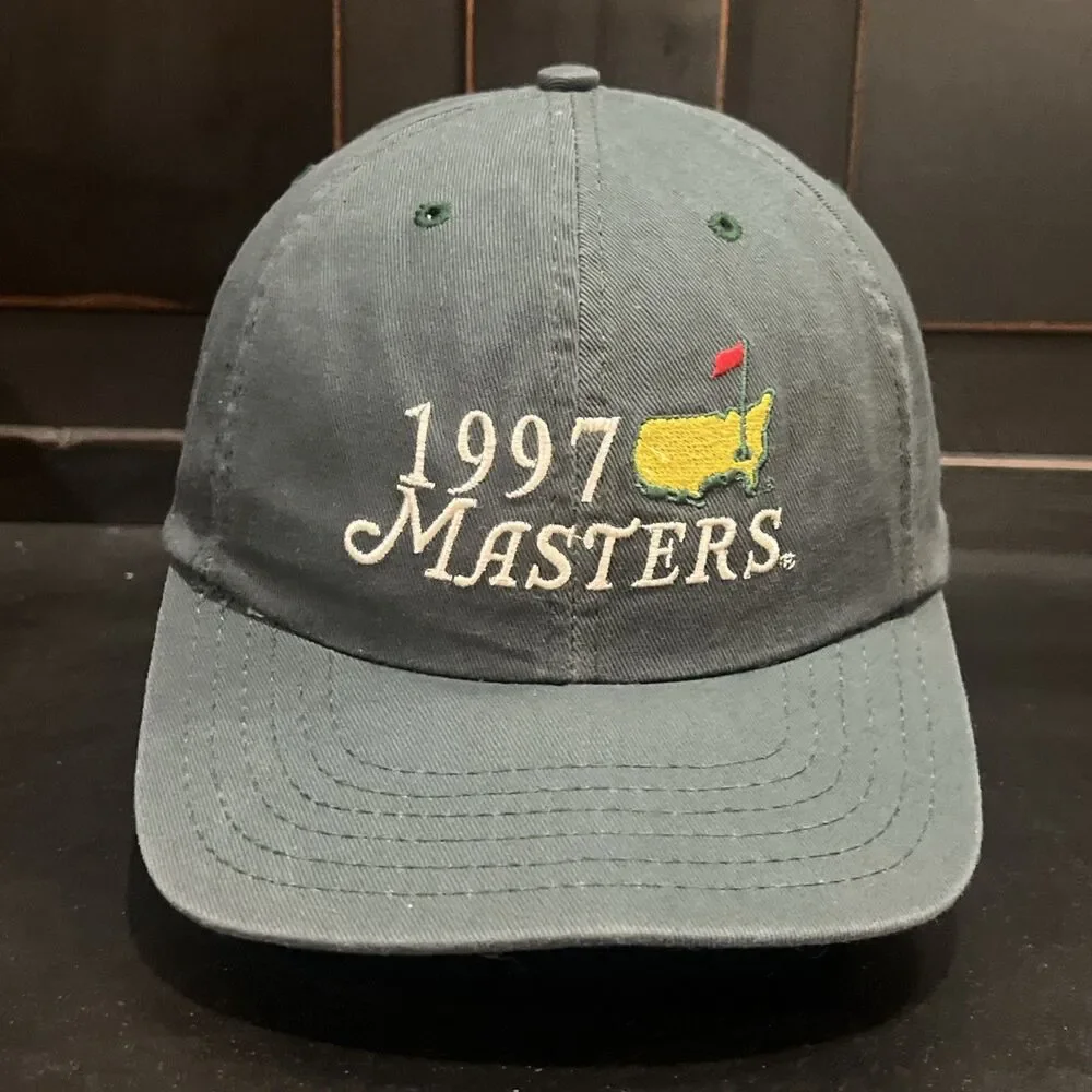 RARE NWT! Vintage 1997 The Masters Green Hat Tiger Woods 1st Major Collector